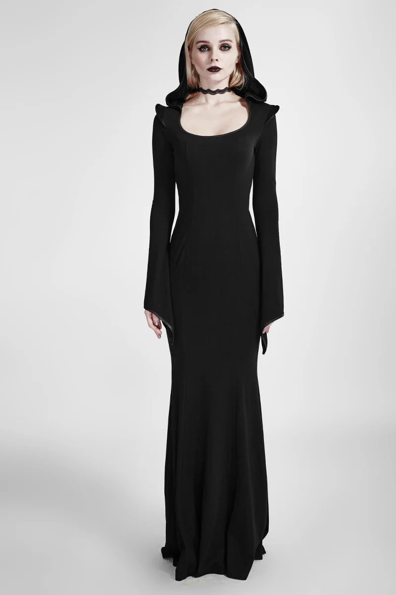 Mermaid Fashion Gowns Sexy Party Evening Gothic Dresses With Hoodie - Image 6
