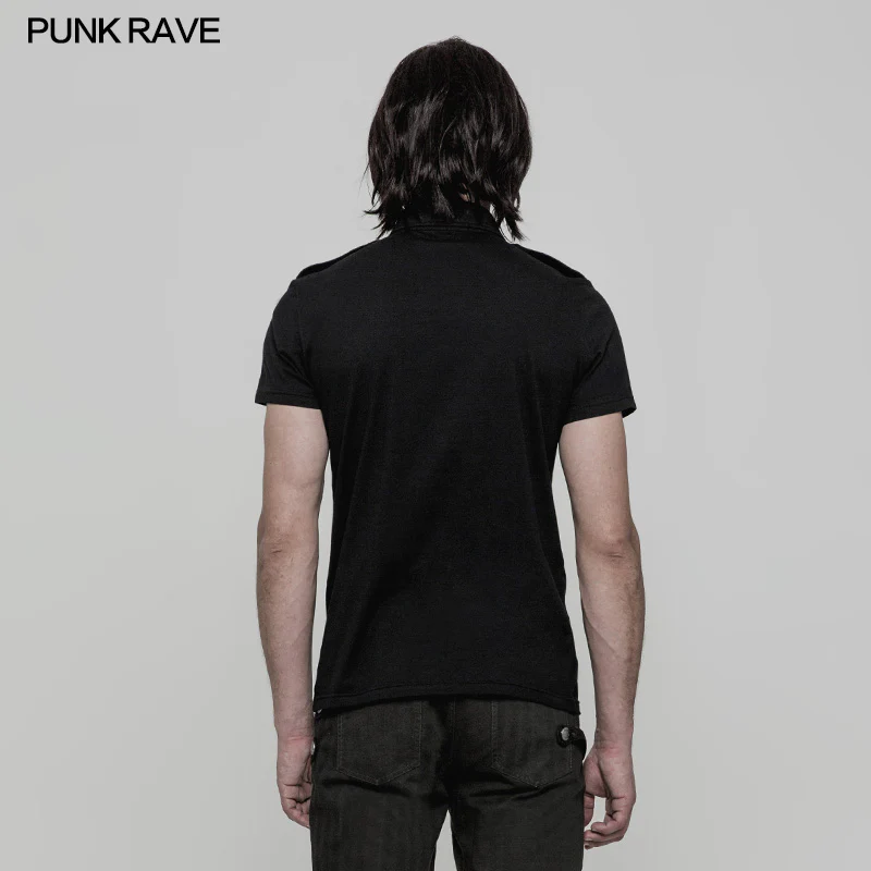 Military Short Sleeves Punk T-shirt For Men - Image 3