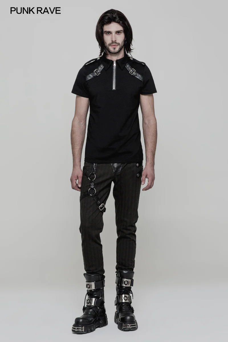 Military Short Sleeves Punk T-shirt For Men - Image 6