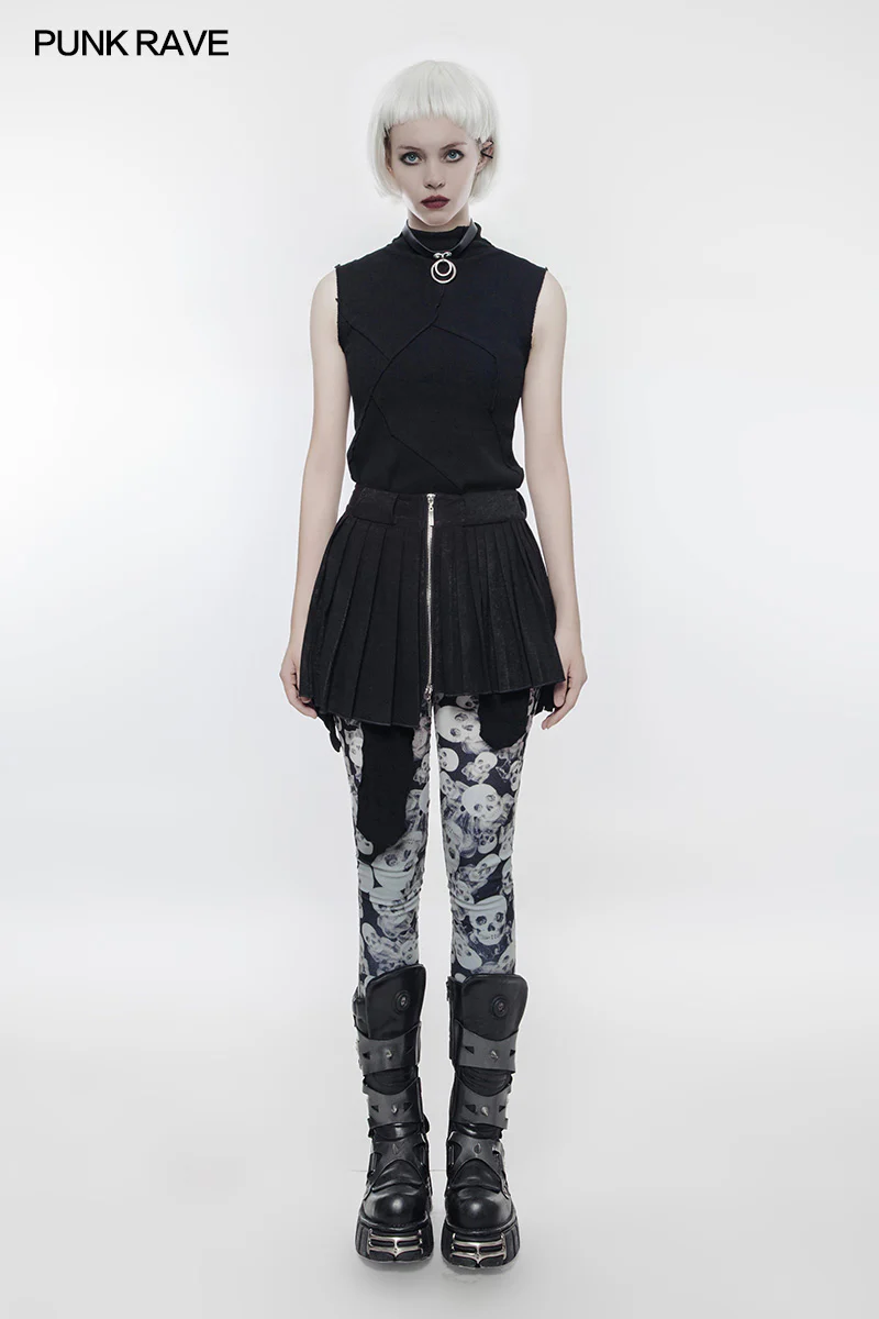 Mini Pleated Irregular Punk Skirt - Image 6