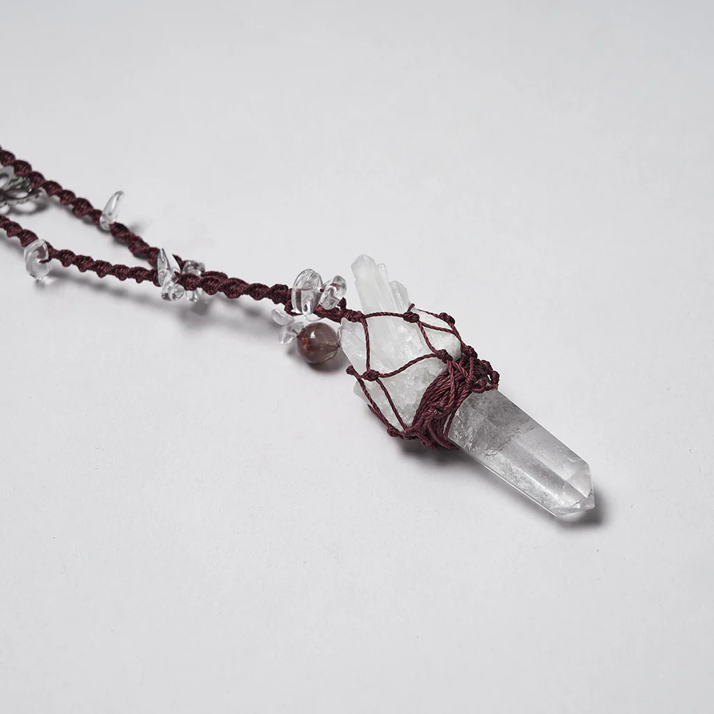 Natural Crystal Woven Necklace - Image 9
