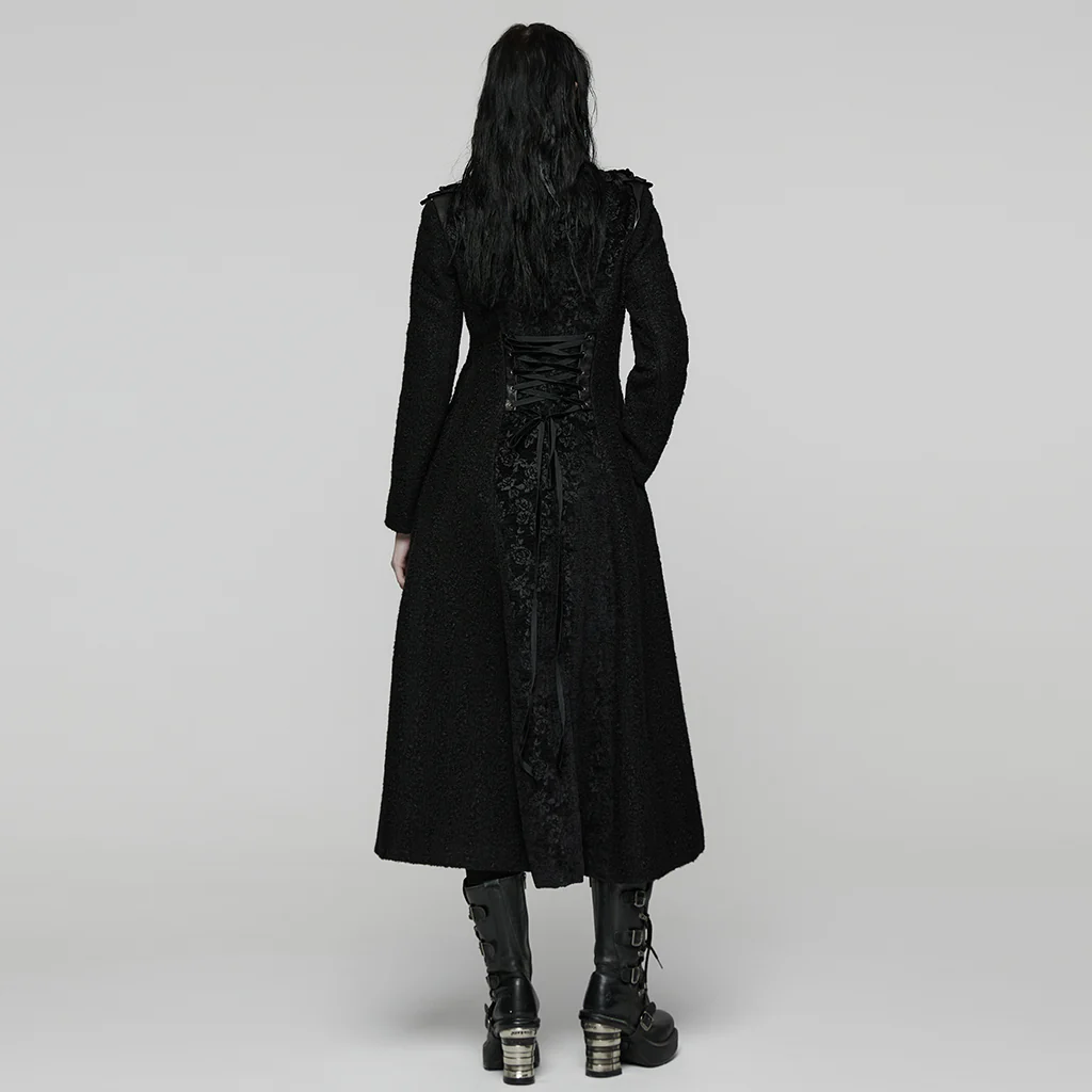 Night Bat Goth Wool Coat - Image 3