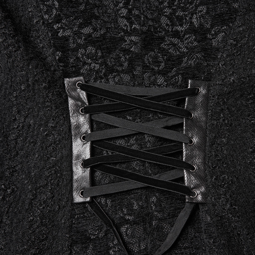 Night Bat Goth Wool Coat - Image 6