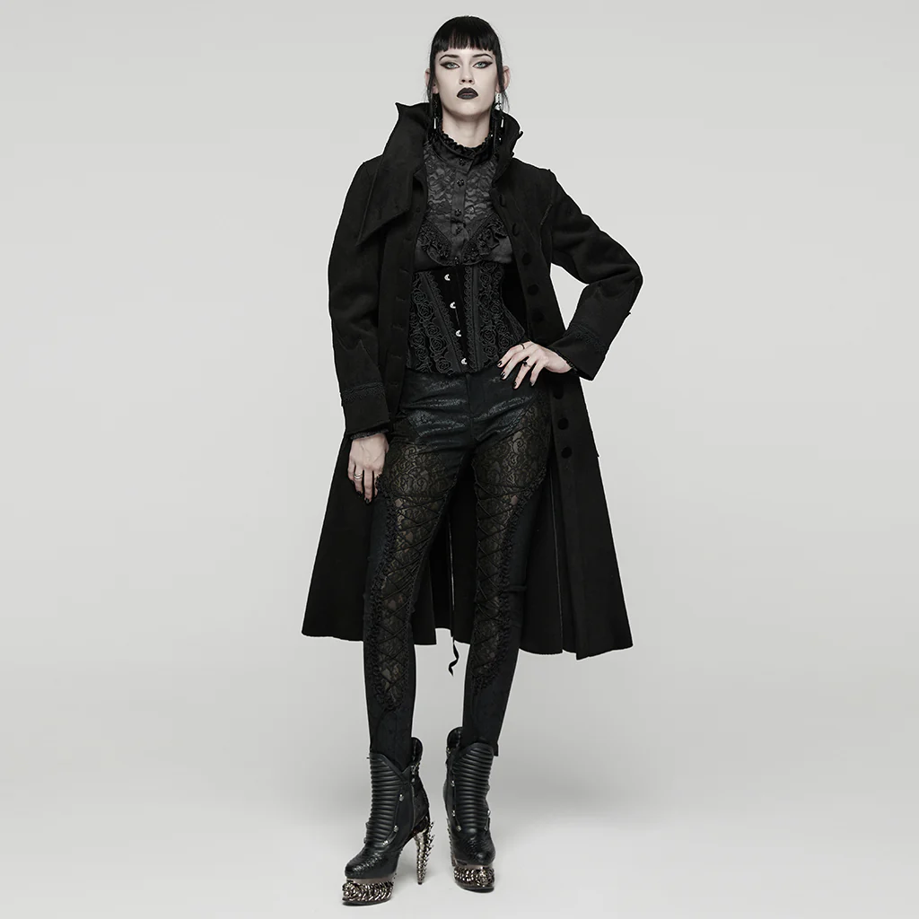 Night Bat Goth Wool Coat - Image 4