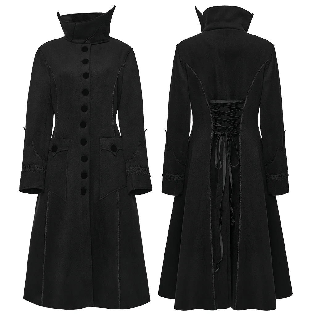 Night Bat Goth Wool Coat - Image 5