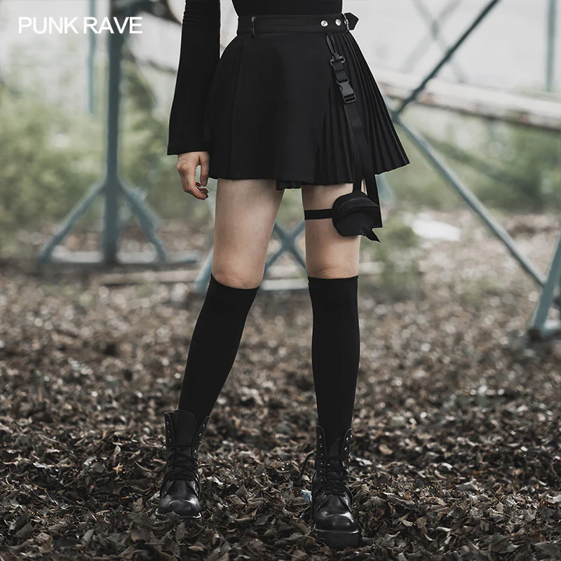 One piece academic style pleated skirt with bag