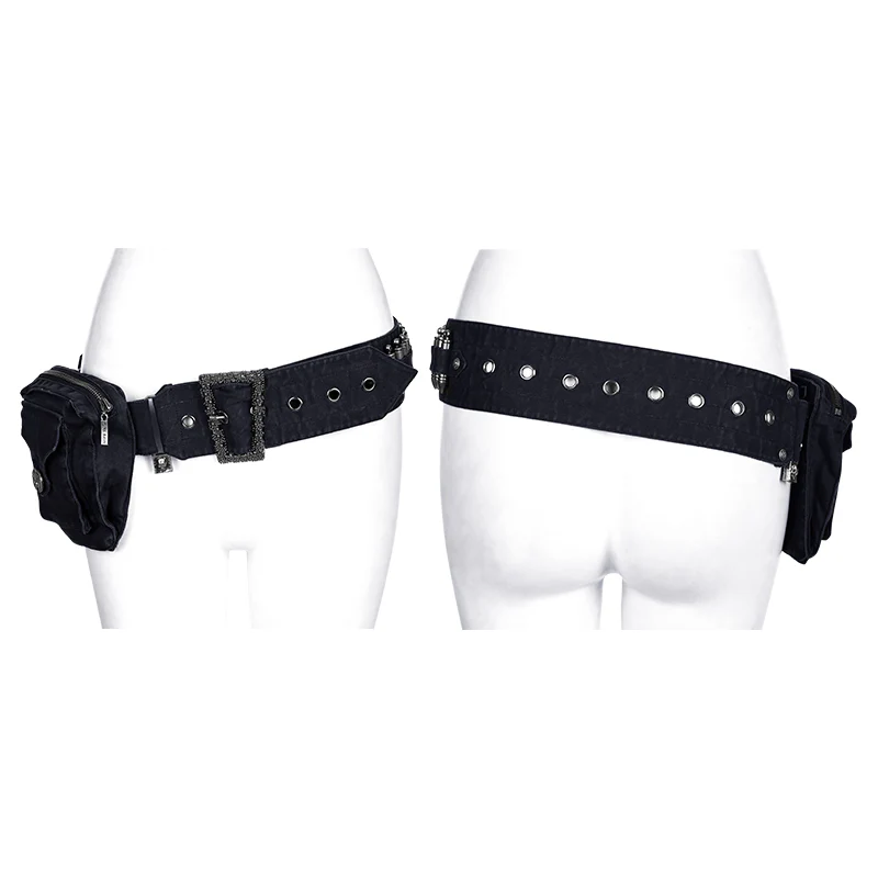 Personality Punk Accessory Removable Belt With Vertical Bag - Image 4