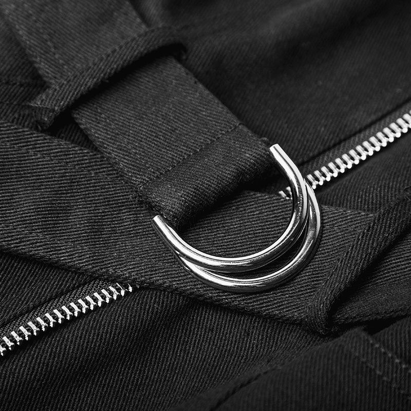Personality Punk Metal A Pendulum Denim Dress With Adjustable Shoulder Straps - Image 3