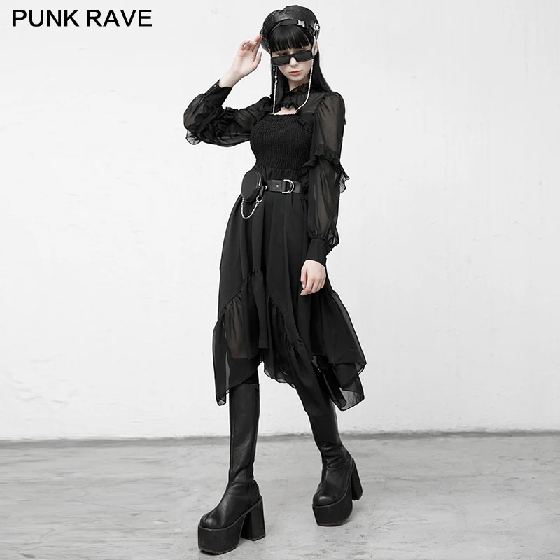 Printed chiffon long dress - Image 2