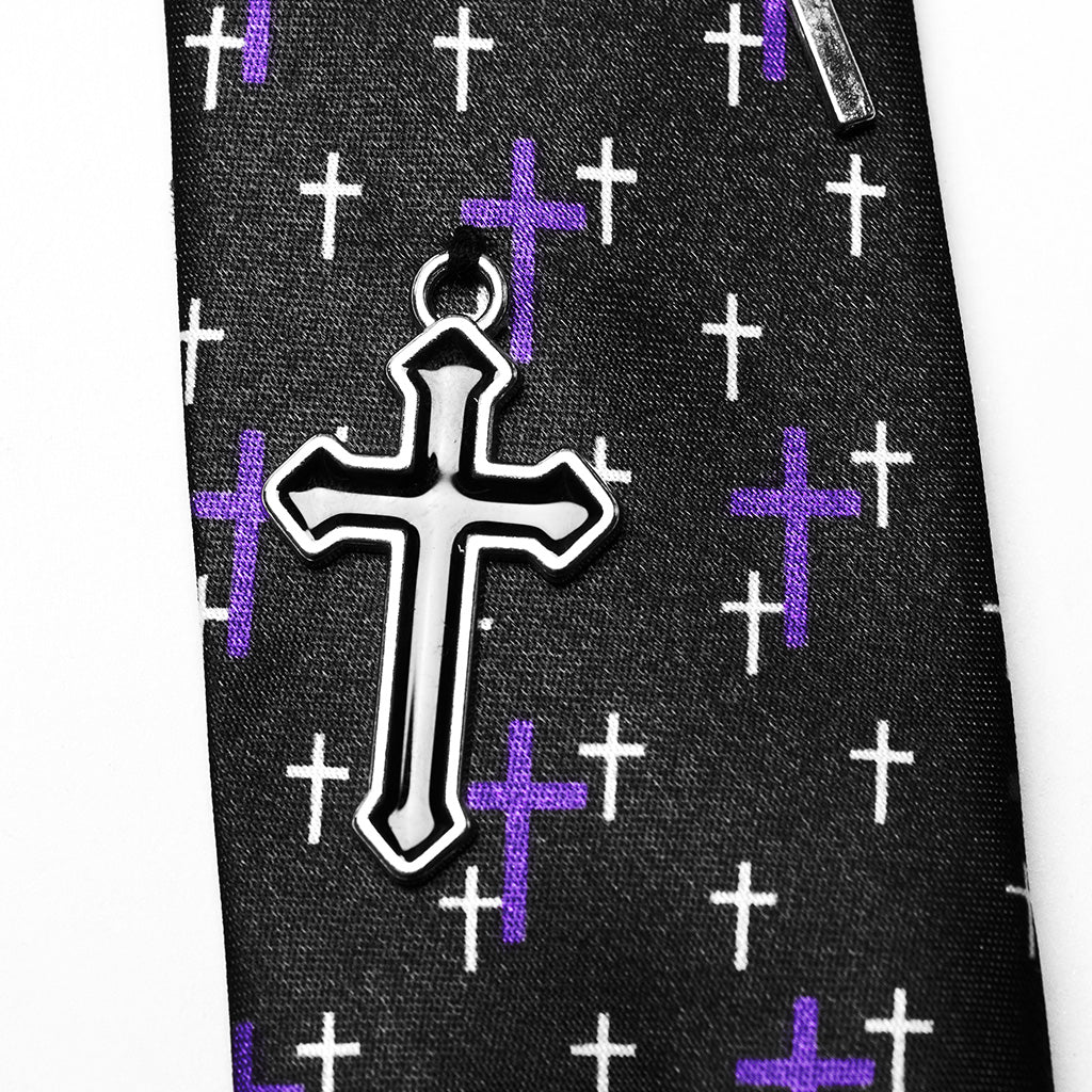 Punk 3D Metal Cross Tie - Image 7