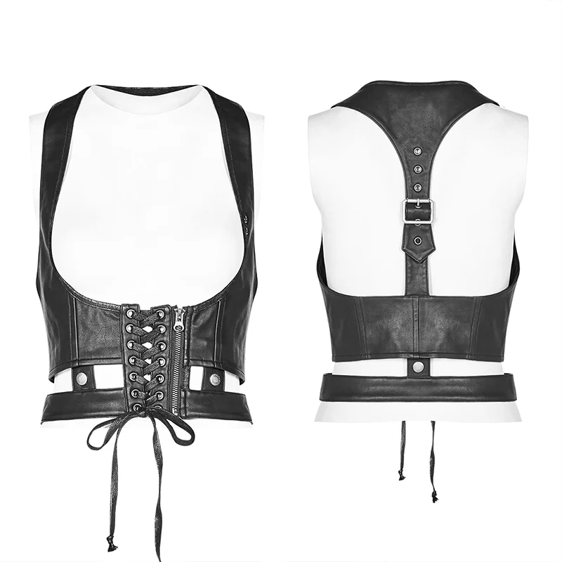 Punk Accessories Leather PU Vest - Image 4