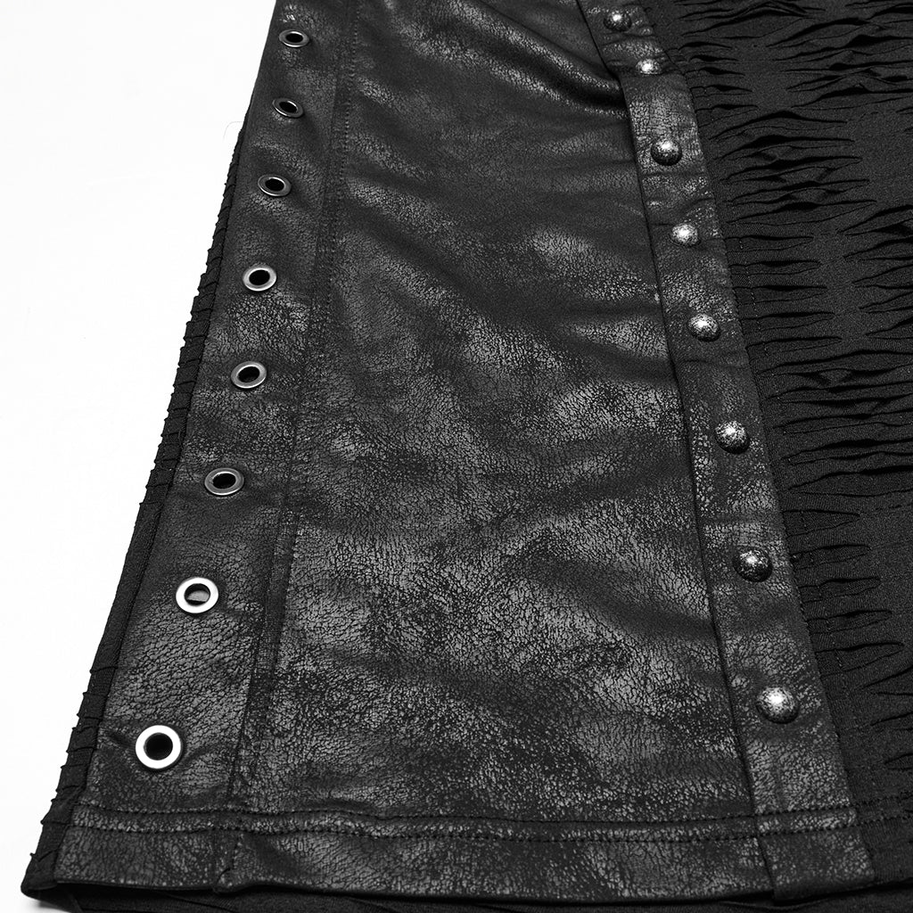 Punk asymmetrical splicing hooded vest - Image 5