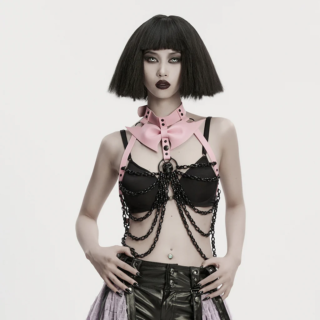 Punk Bat Bow Skull Chest Chain - Image 11