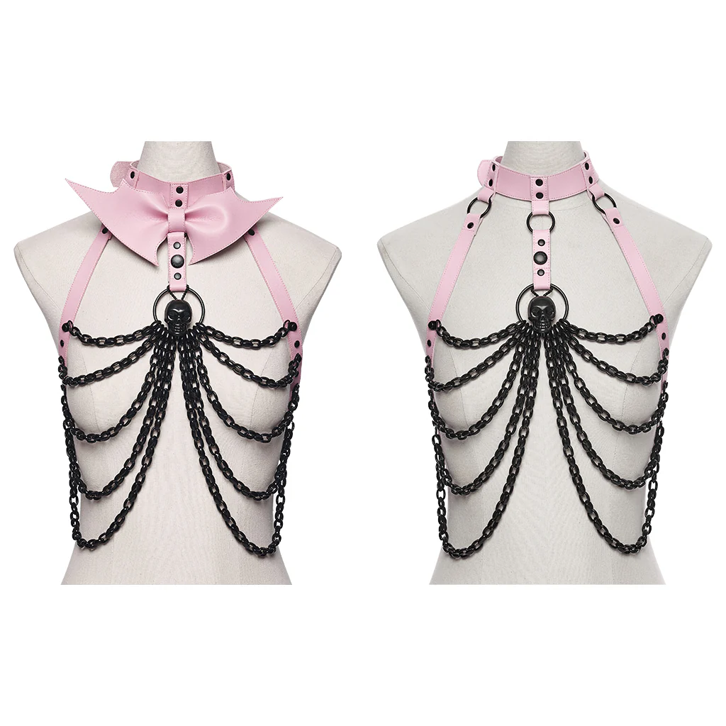 Punk Bat Bow Skull Chest Chain - Image 14