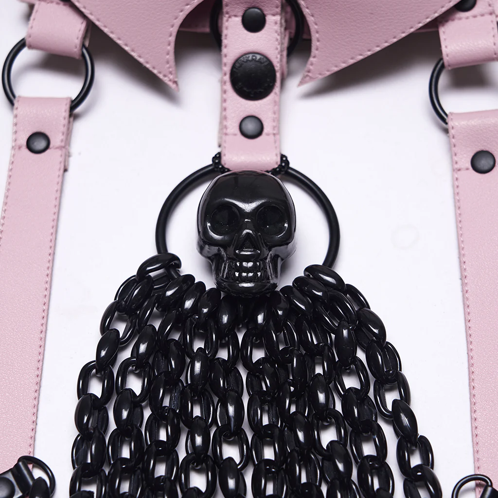 Punk Bat Bow Skull Chest Chain - Image 17