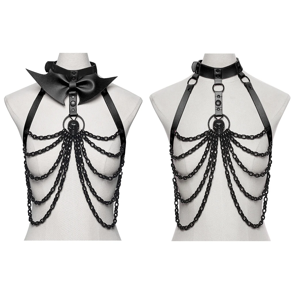 Punk Bat Bow Skull Chest Chain - Image 5