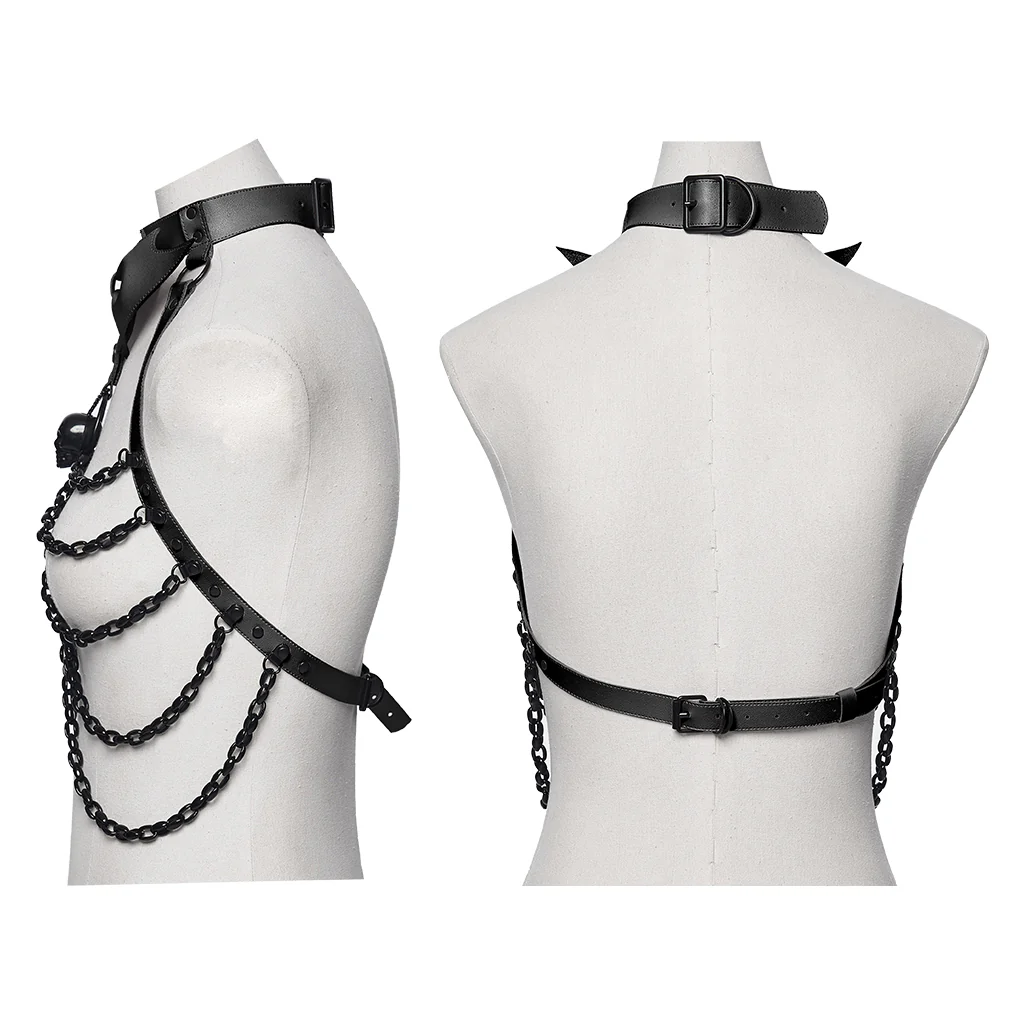 Punk Bat Bow Skull Chest Chain - Image 6