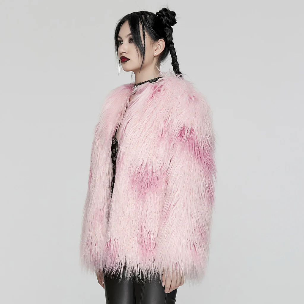 Punk Contrast faux fur jacket - Image 5