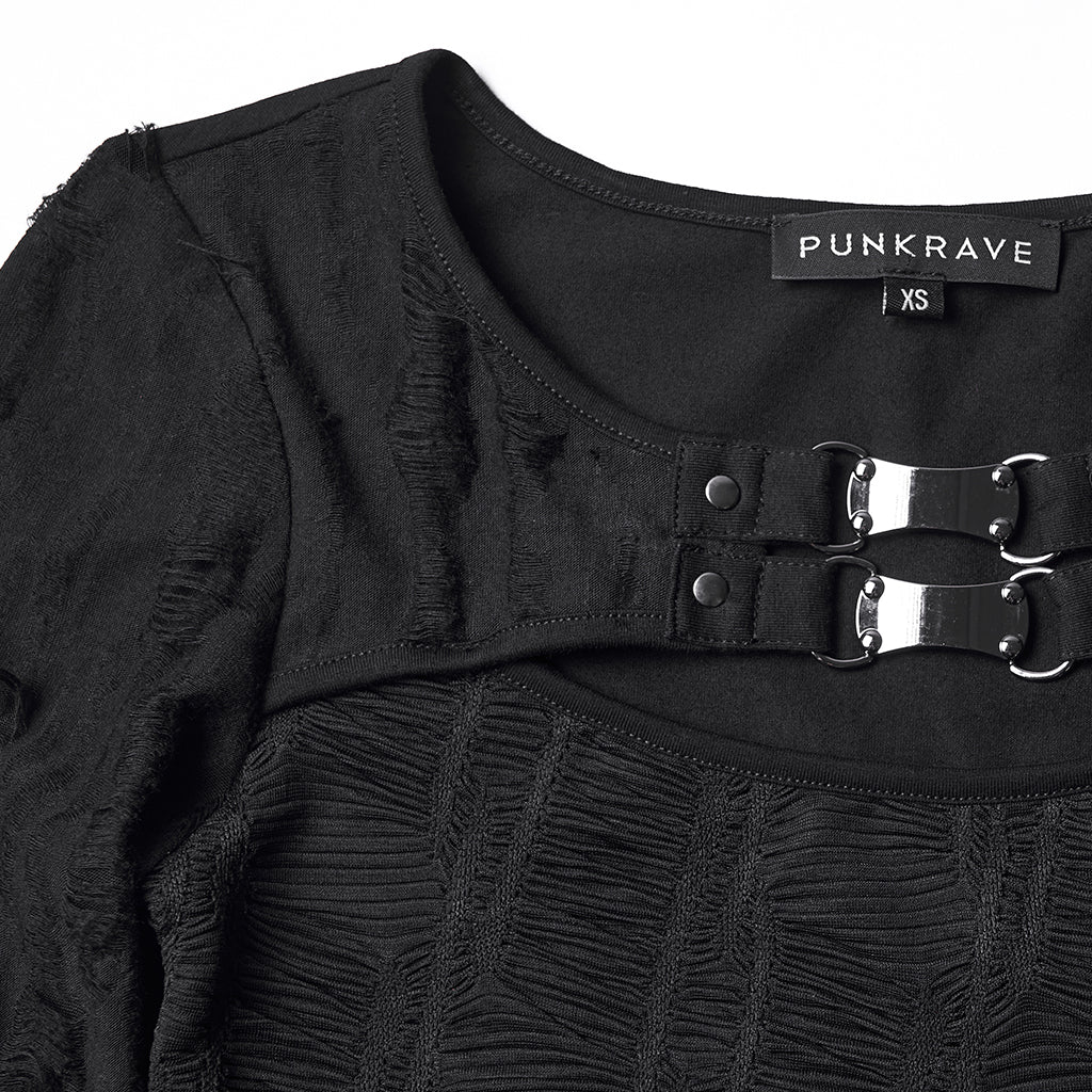 Punk Cool Pleated T-Shirt For Women - Image 6
