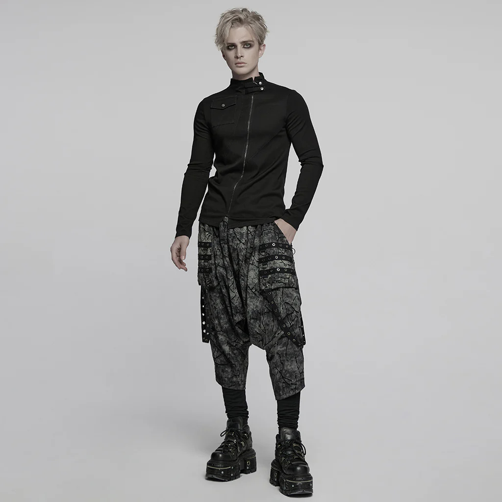Punk Dark Denim Fitted T-shirt - Image 5