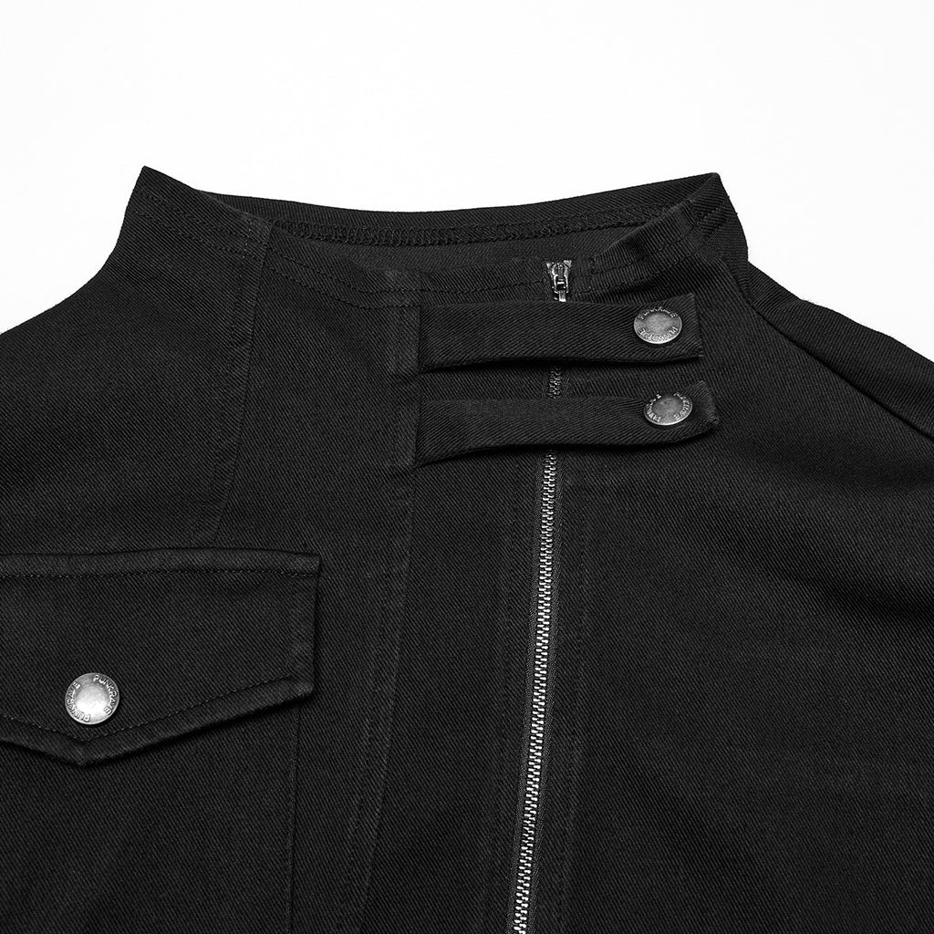 Punk Dark Denim Fitted T-shirt - Image 7
