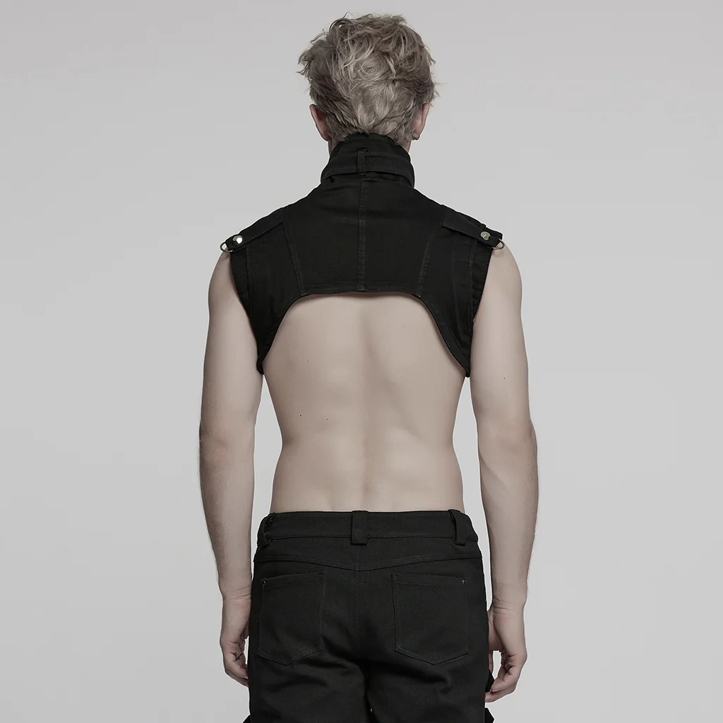 Punk denim ultra short vest - Image 3
