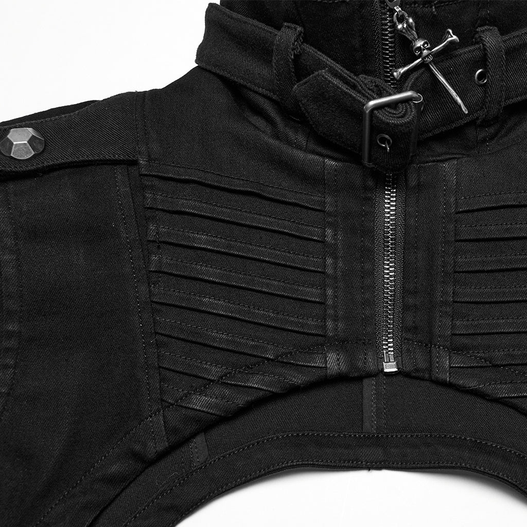 Punk denim ultra short vest - Image 8
