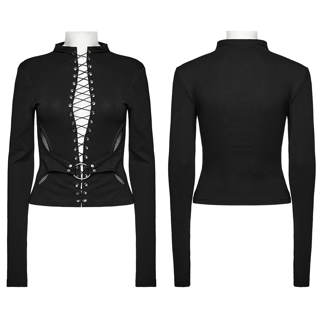 Punk drawstring structure T-shirt - Image 5