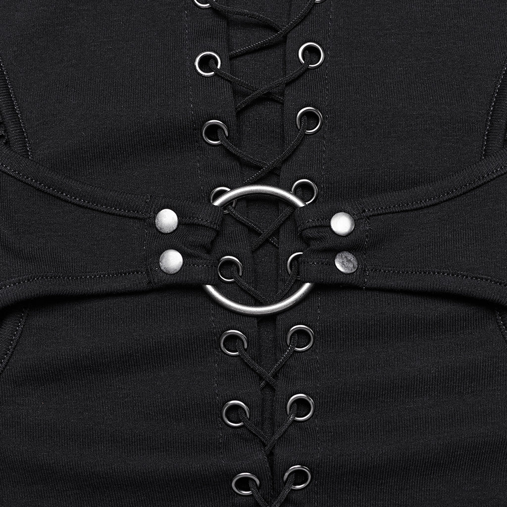 Punk drawstring structure T-shirt - Image 6