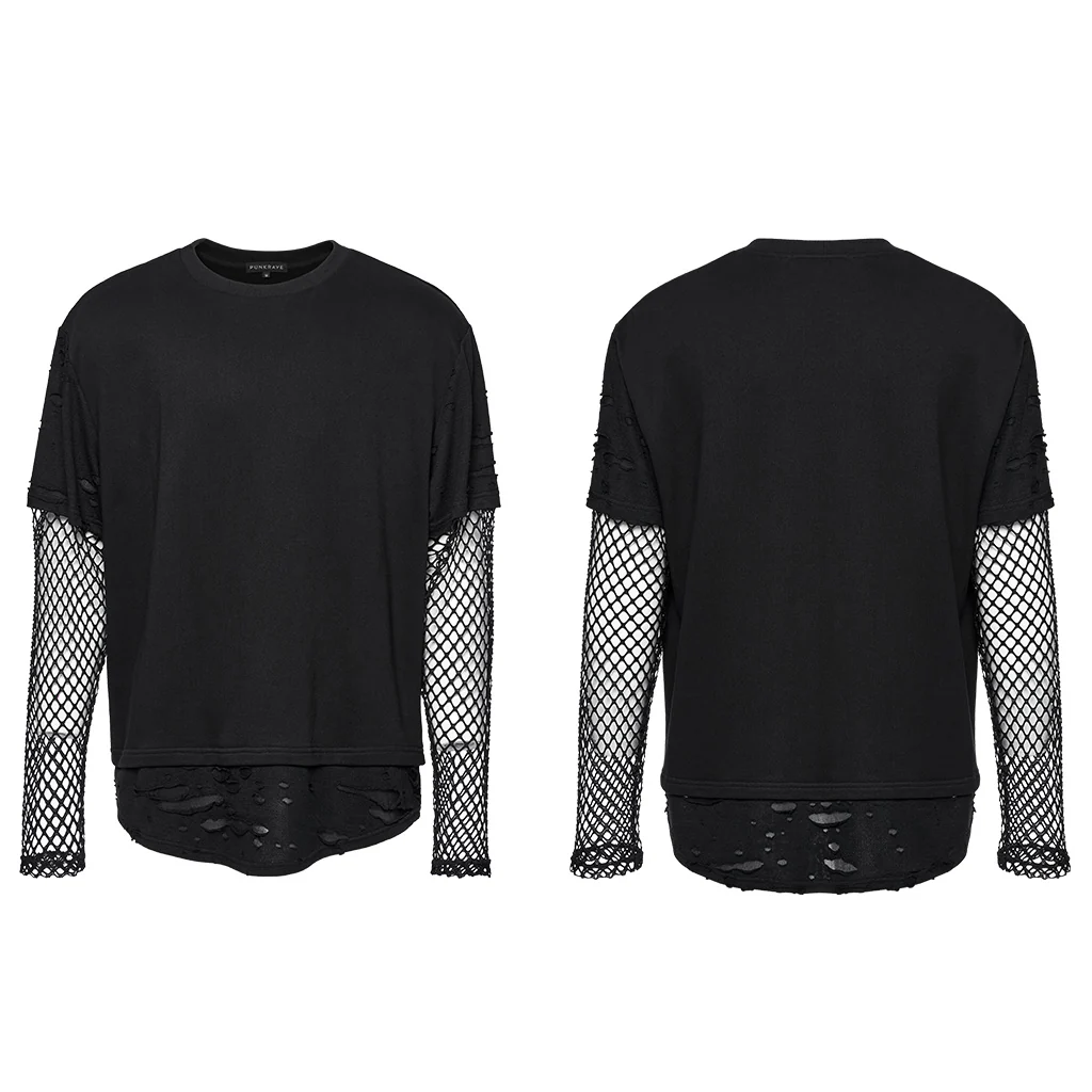 Punk fake two-piece T-shirt - Image 5