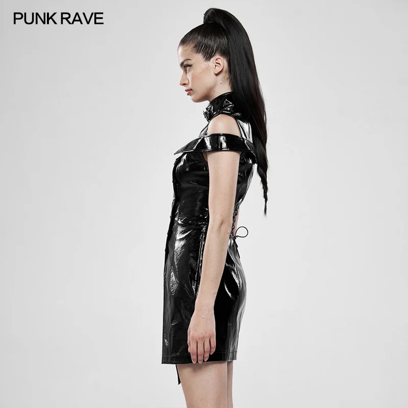 Punk flaming patent leather dress - Image 2