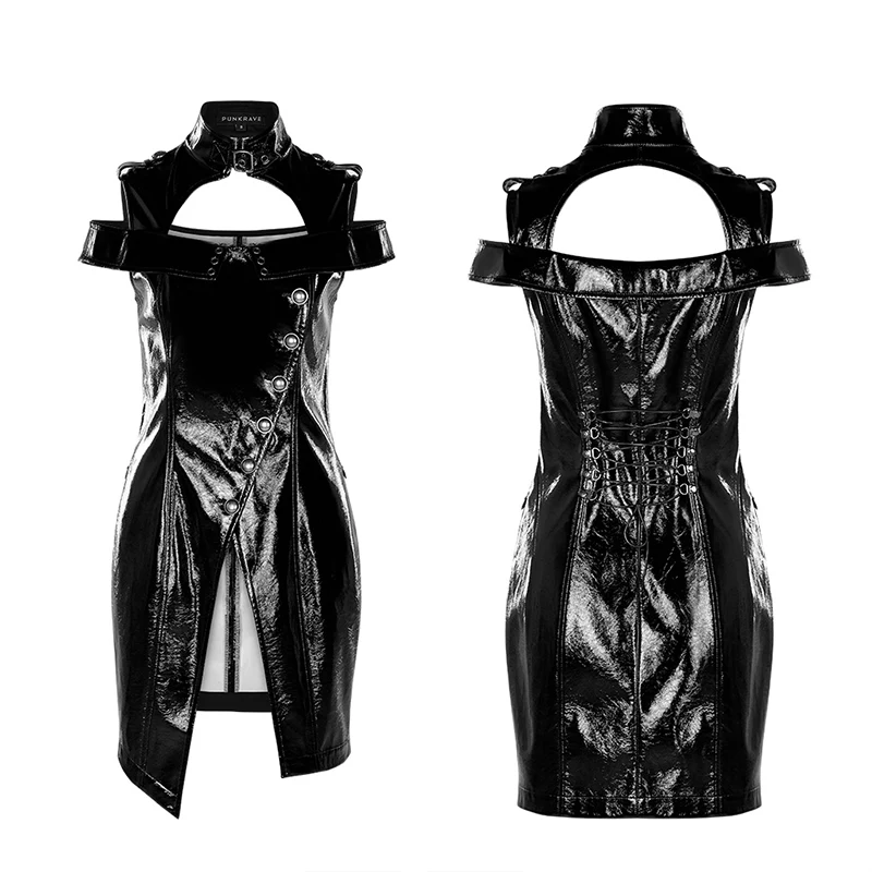 Punk flaming patent leather dress - Image 4