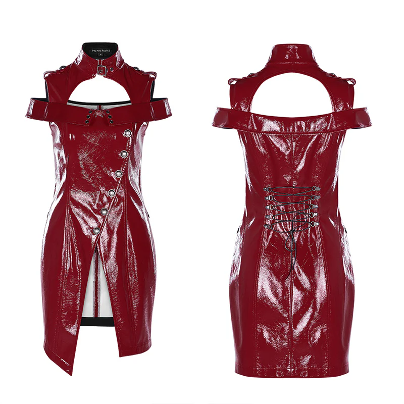 Punk flaming patent leather dress - Image 9