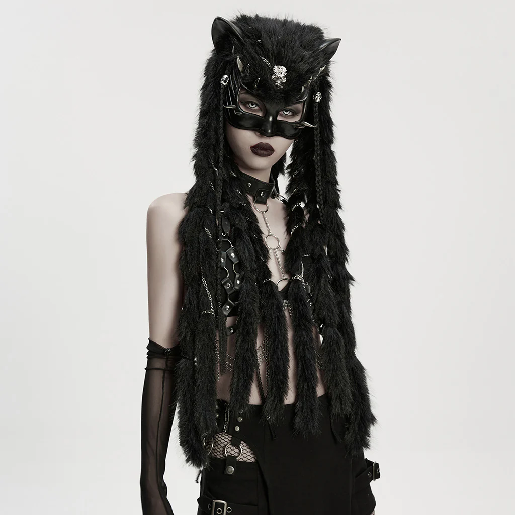 Punk Fox Head Braided Hood - Image 3