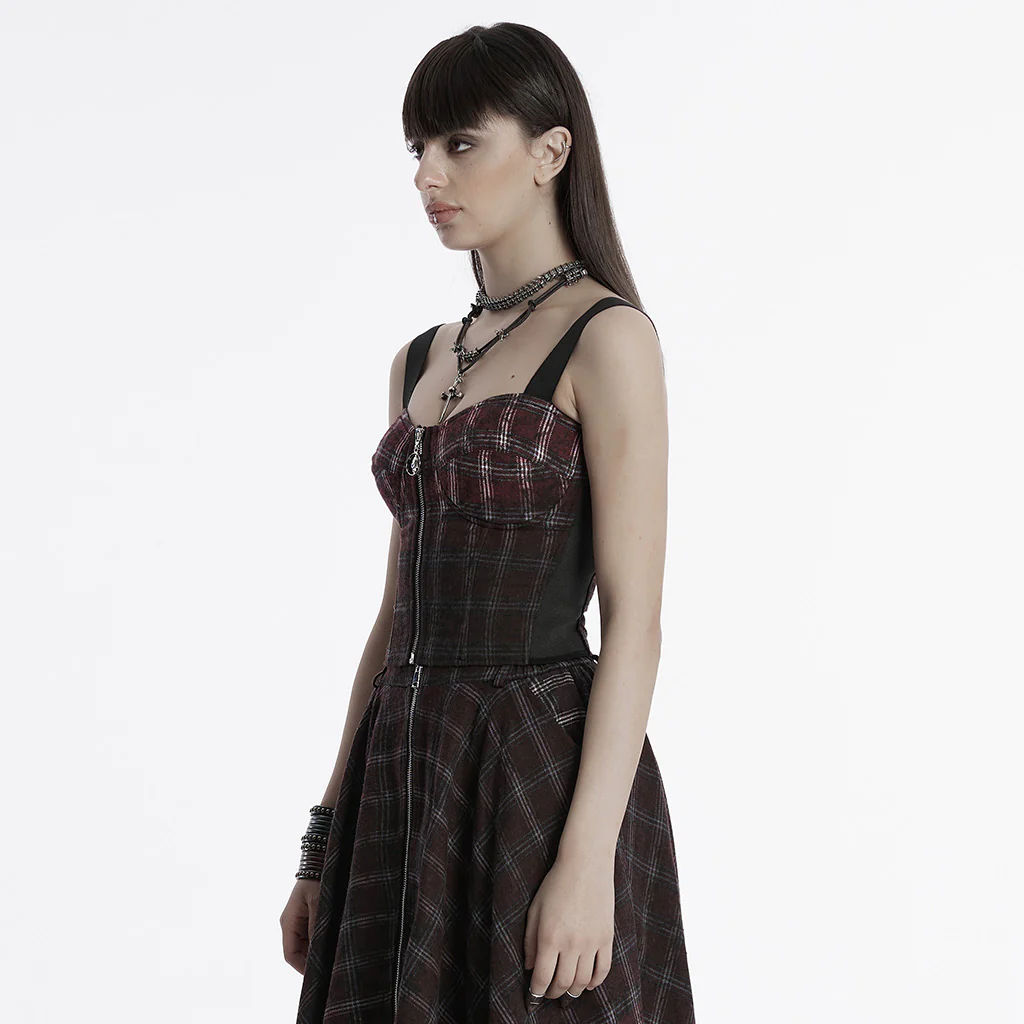 Punk gradient plaid vest - Image 2