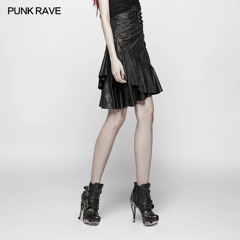 Punk High Waist Stretch Half Skirt - Image 2