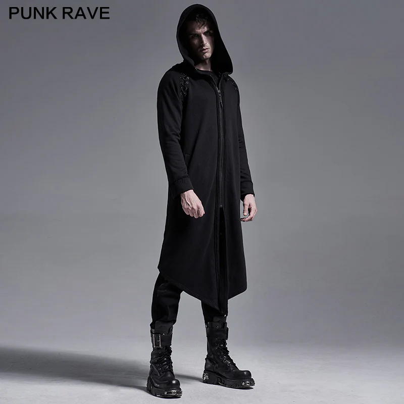 Punk hoodie medium-length coat - Image 2