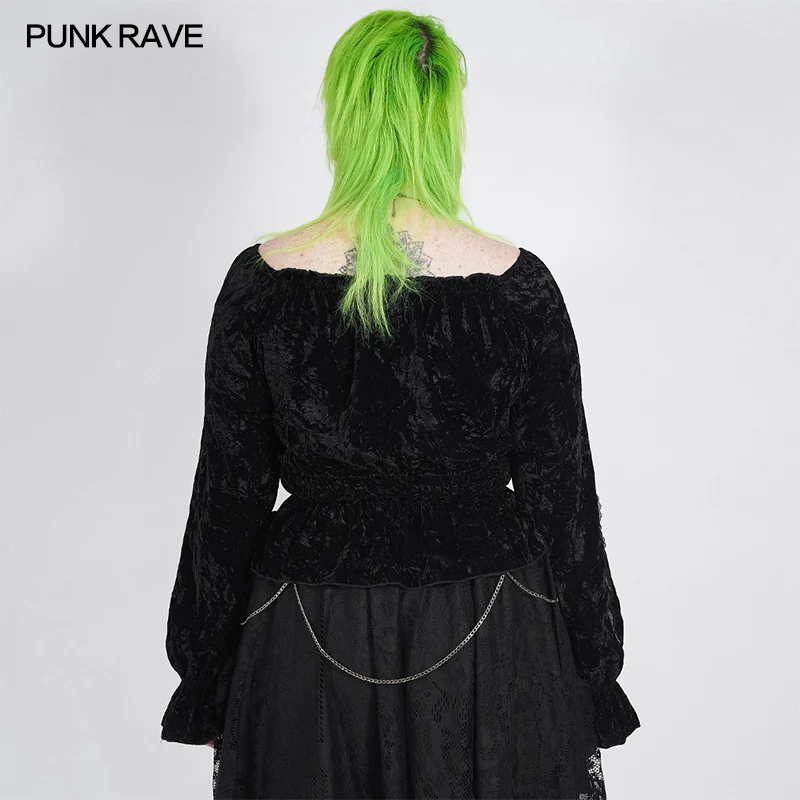 Punk horizontal collar T-shirt - Image 3