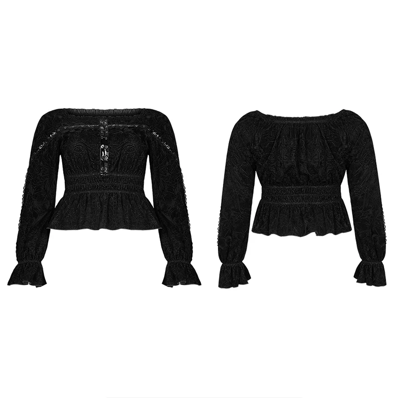 Punk horizontal collar T-shirt - Image 4