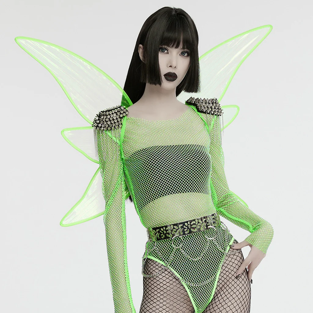 Punk Iridescent Mesh Butterfly Wings