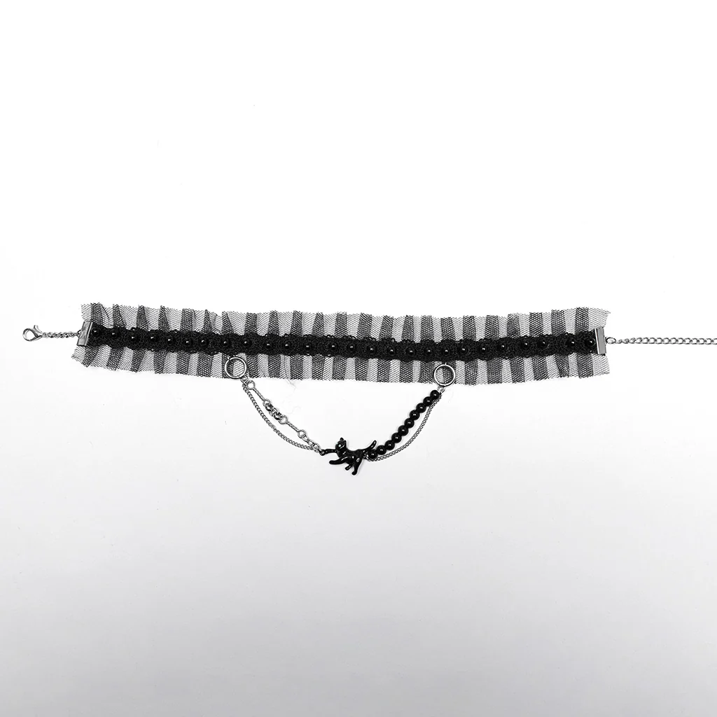 Punk Mesh Black Cat Choker - Image 6
