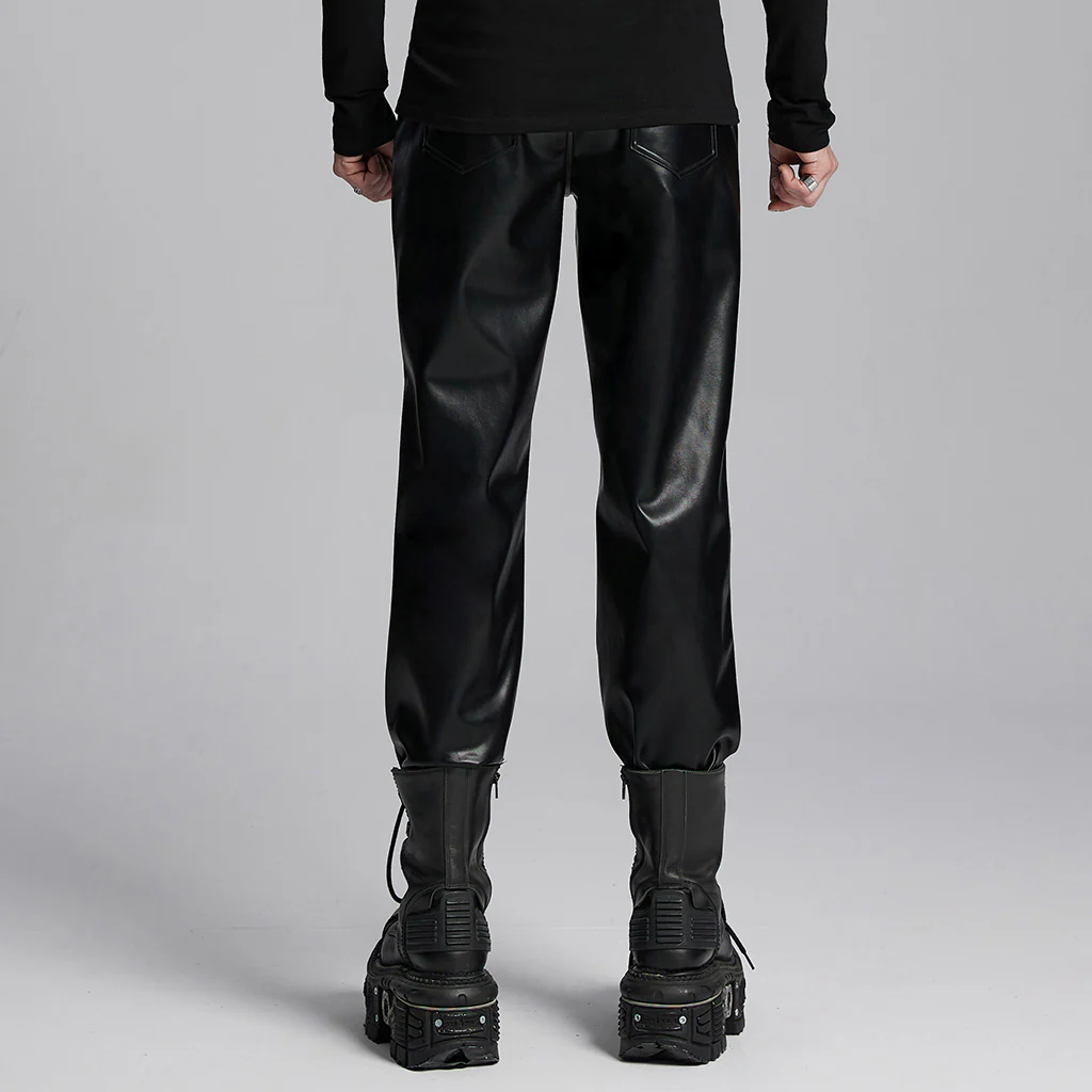 Punk minimalist leather pants - Image 3