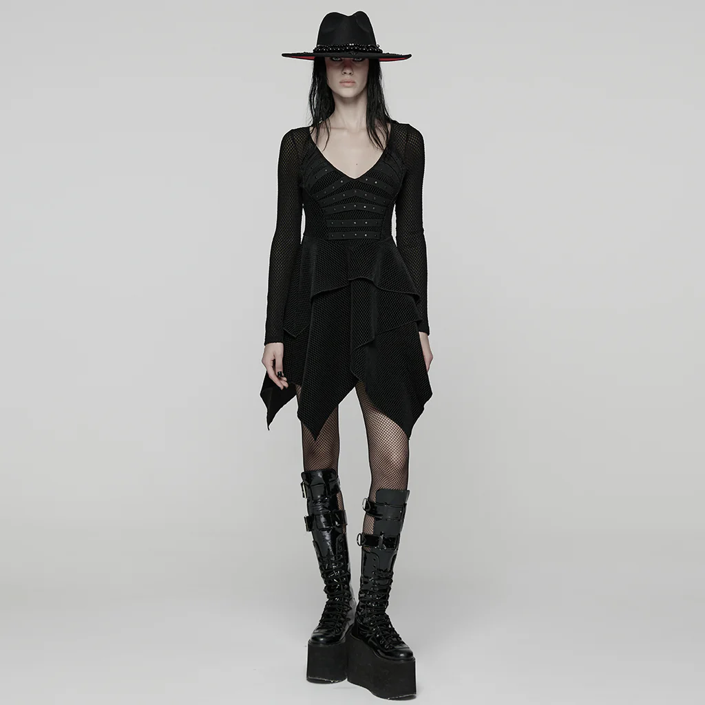 Punk Multi-layered Irregular Dress - Image 4