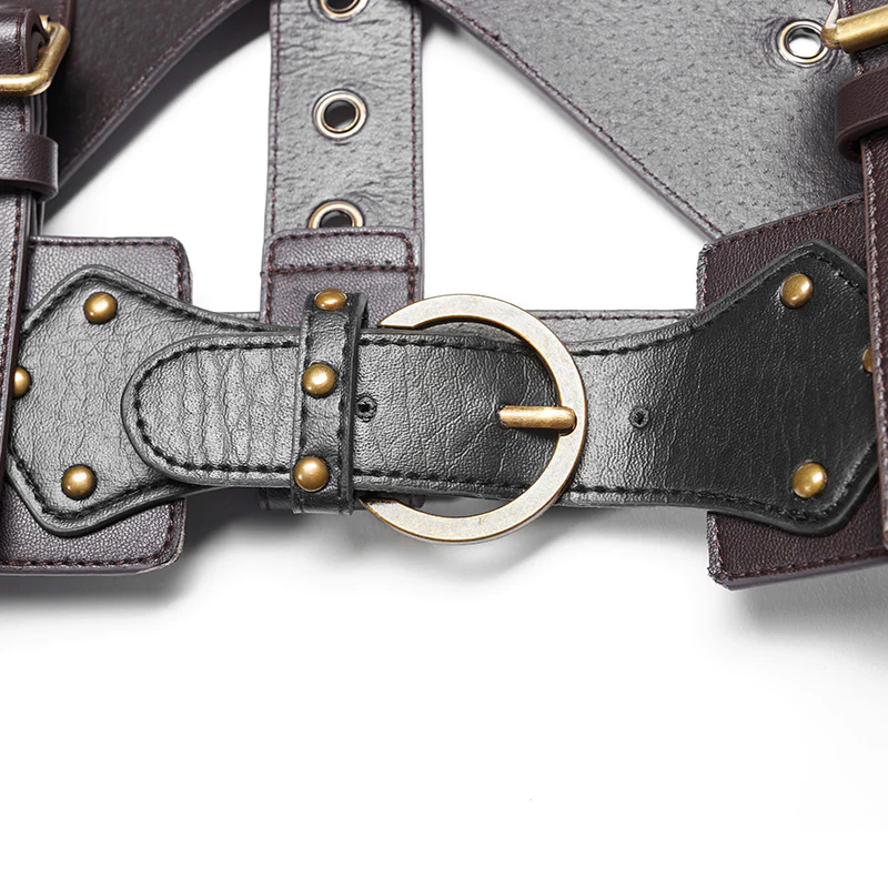 Punk Non-stretchy PU Leather Vest Accessories - Image 12