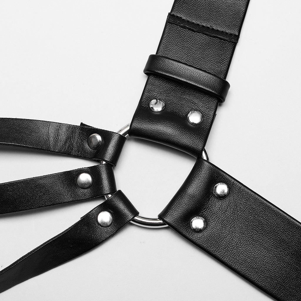 Punk one shoulder leather harness - Image 4