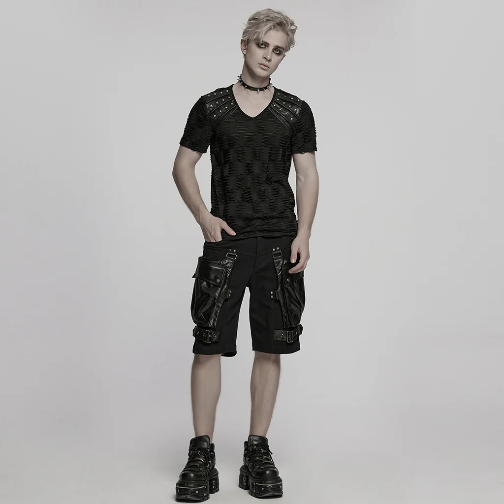 Punk oversized wrinkled shorts - Image 6