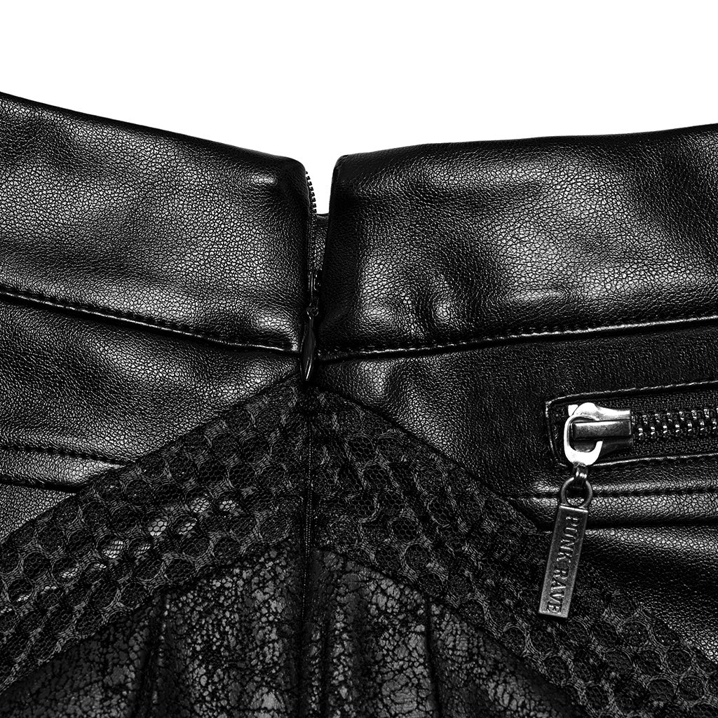 Punk personalized pleated leather skirt - Image 4