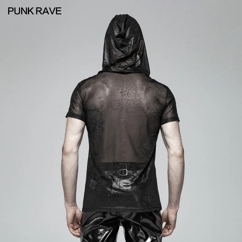 Punk Perspective Hooded Tulle T-shirt - Image 3