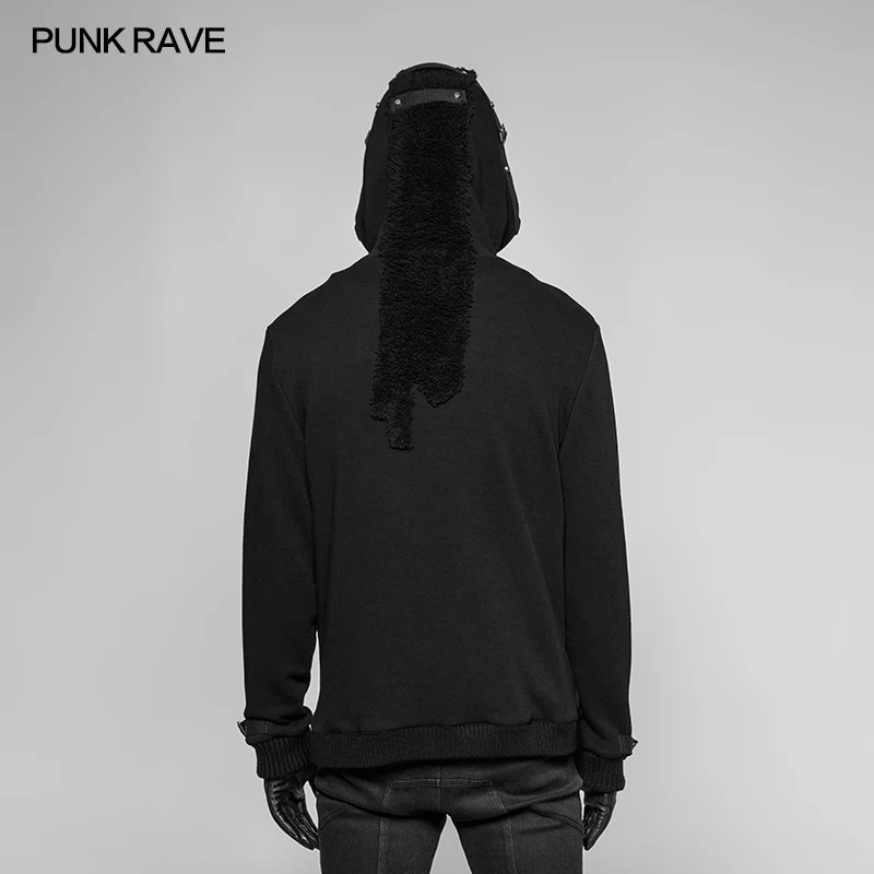 Punk Pilot Personality Hooded Jacket Cashmere Sweater Cardigan For Men - Image 3