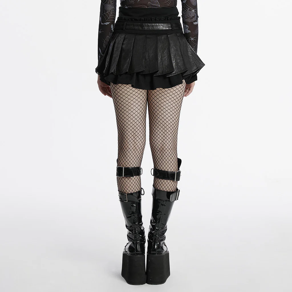 Punk pleated leather skirt - Image 6